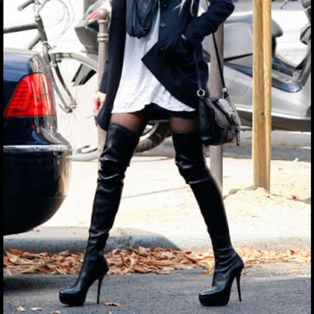 Gucci Division High Heel Over Knee Platform Boots